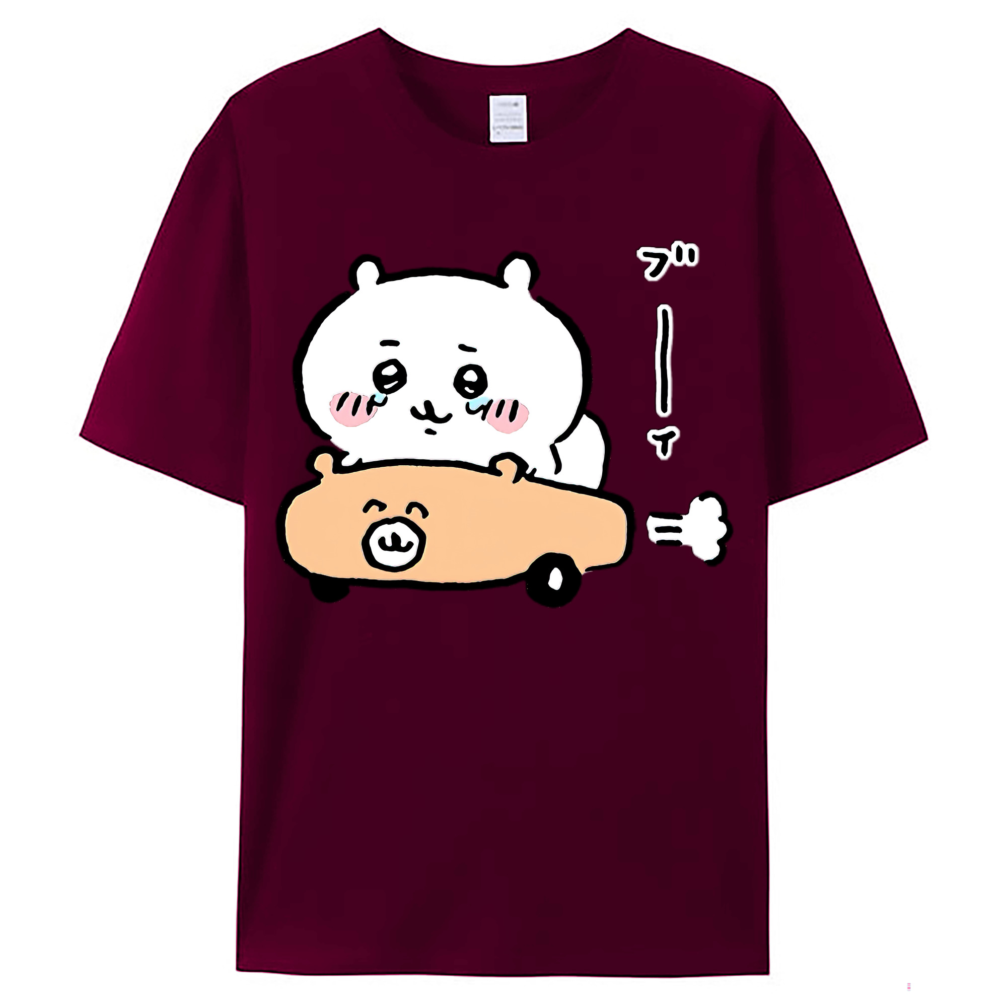 （画像用） ちいかわ ちいかわ Chii-kawa chiikawa レディースカジュアルプリントTシャツ（綿100％）